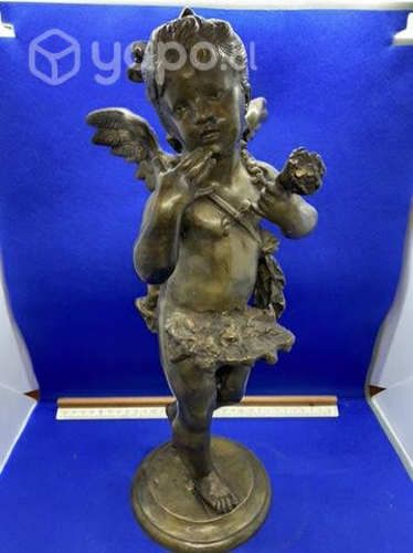 Antigua escultura europea en bronce sólido c 1900