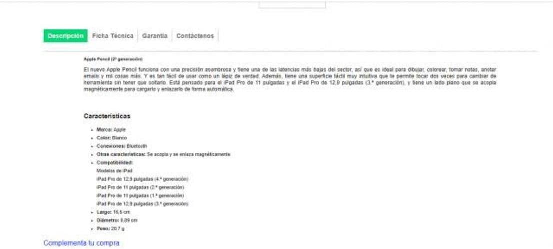 Apple Pencil 2° generación Nuevo