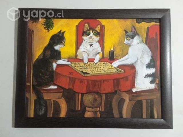 Cuadros Gatetos jugando ouija