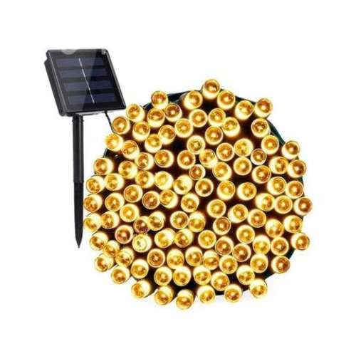 Luces Guirnalda Solar 100 Led Calidas Calido 10 Mt