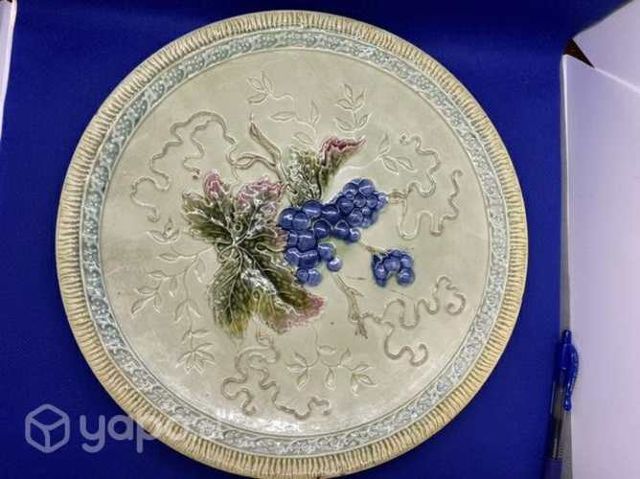 Antiguo plato cerámica Majolica impecable c 1900