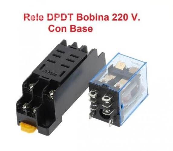 Rele 2 Polos 2 Contactos, Bobina 220 Vac / Con Led