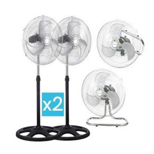 Pack 2 UN Ventilador de 18 Pulgadas 3 en 1