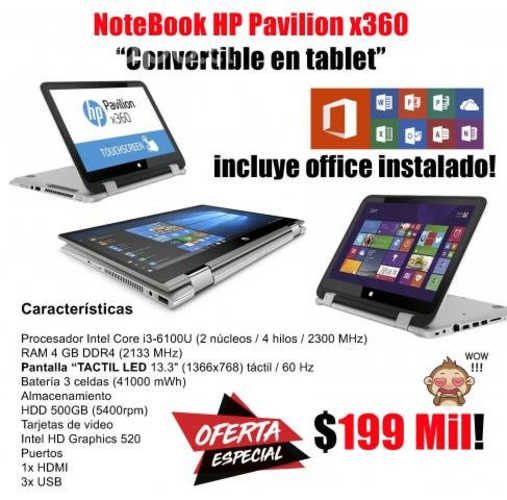 NoteBook HP Pantalla Táctil Giratorio Aprovecha