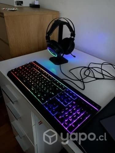 Accesorios Gamer: Teclado + Mouse + Audifonos Rgb