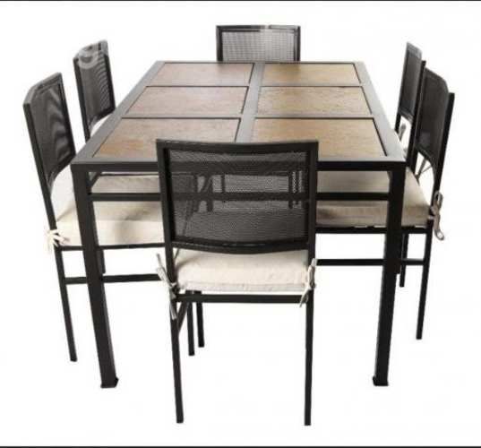 Mueble De Terraza Comedor Fierro 6 Personas