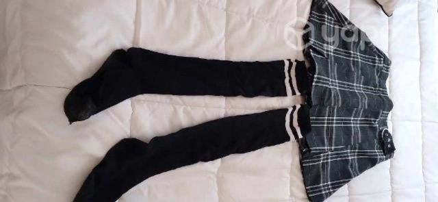 falda/ short escocesa más polainas