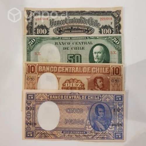 Billetes con fechas 1927 al 1935 chilenos