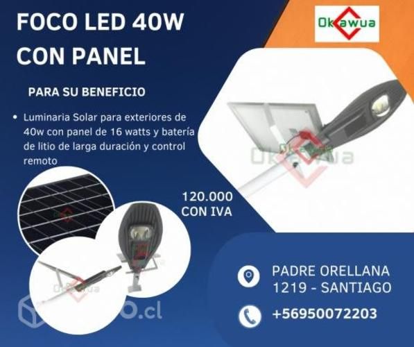 Foco led 40w con panel