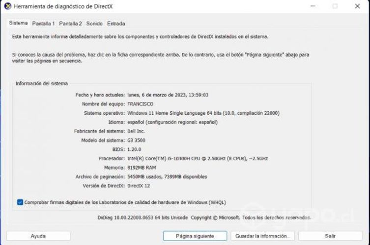 Notebook Dell G3 3500 Nvidia 1650