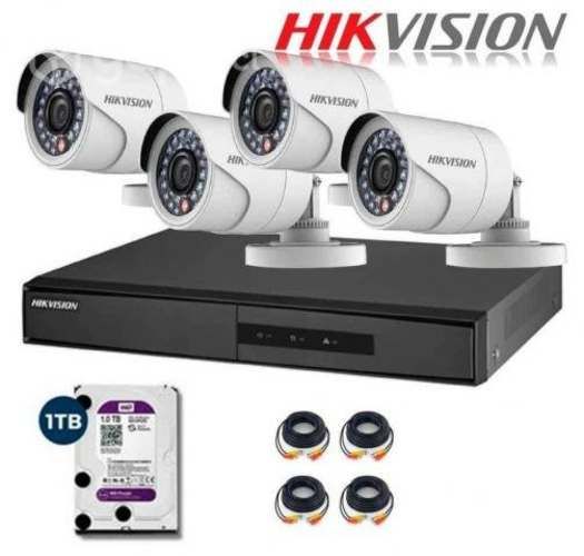 DVR + 4 Camaras Hikvision