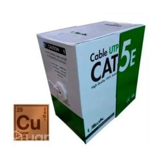 Cable utp cat5e 305 mts, 24 awg, 100% cobre. gris