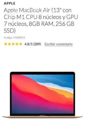 MacBook Air 2021 M1 8GB RAM 256GB SSD 13.3" Gold