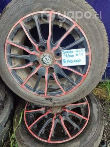 Juego de llantas apernadura 4/100 aro 14