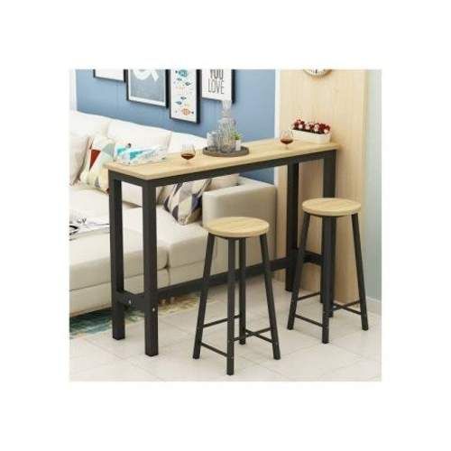 Set mesa de madera con 2 taburetes