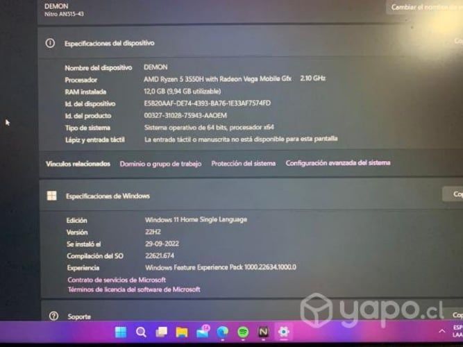 Notebook gamer Nitro 5 GTX 1650 12GB RAM 1TB HDD +