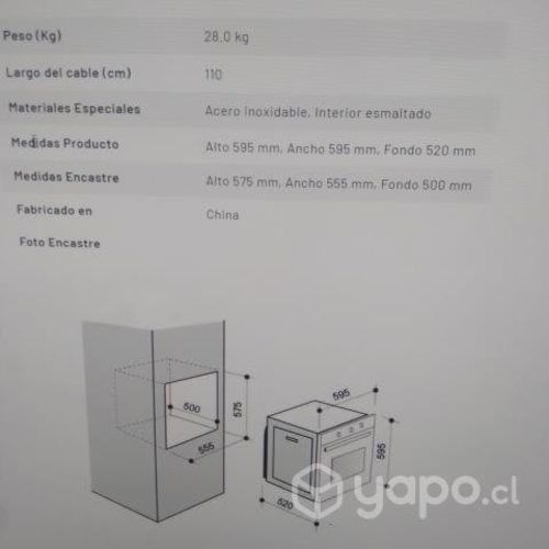 Cocina empotrado electrica fdv