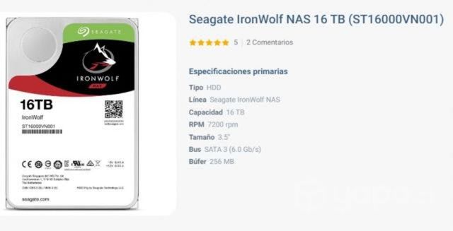 Discos duro Seagate IronWolf NAS 16 TB
