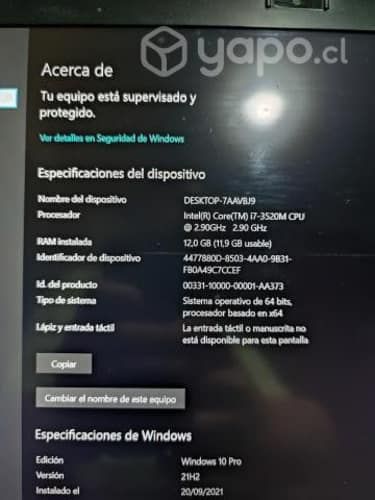 Sony Vaio core i7 SSD 256 12 RAM