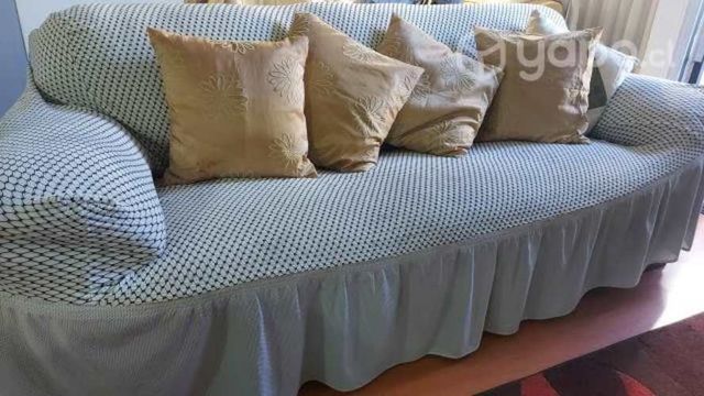 Living de cuero de 3 cuerpos