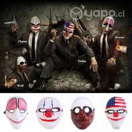 Mascara Rígida de Payaso de Videojuego Payday