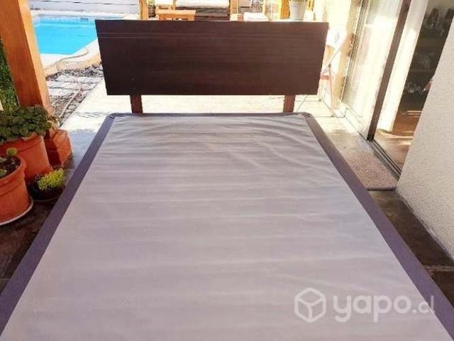 Base de cama de 2 plazas con respaldo