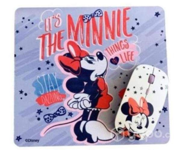 Mouse + pad mouse inalambrico minnie