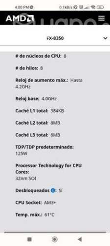 PC Gamer 16Gb Ram. Fx 8 núcleos 4.2Hz