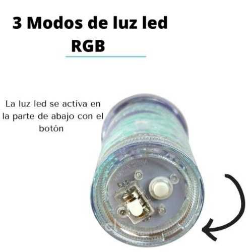 Vaso Tornasol Con Luz Multicolor Cola De Sirena