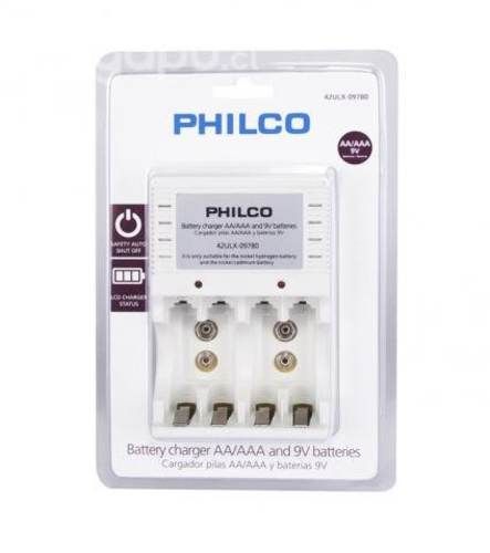 Cargador de Pilas AAA/AA y Baterias de 9V Philco