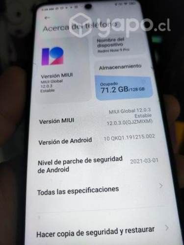 Xiaomi note 9 pro 128GB