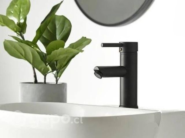 Llave Grifo Lavamanos Monomando Negro Mate Clásica
