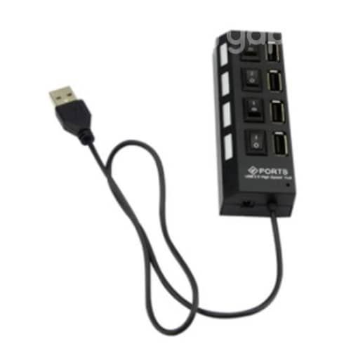 Hub USB 2.0 con Switch con 4 Puertos