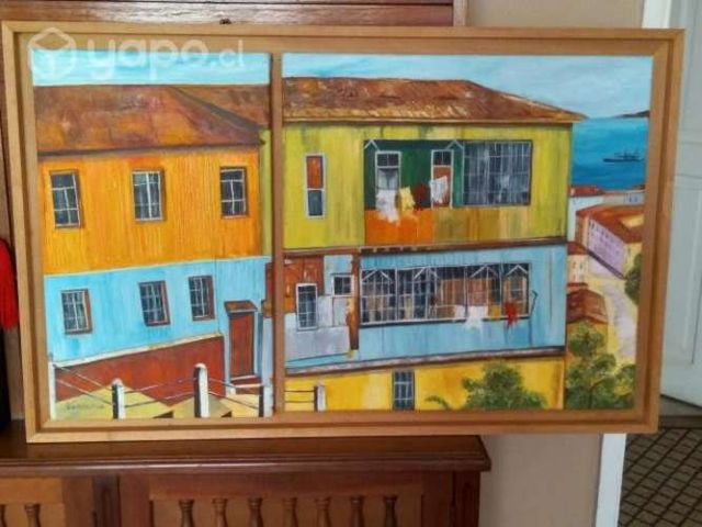Cuadro al oleo; Valparaiso. Diptico