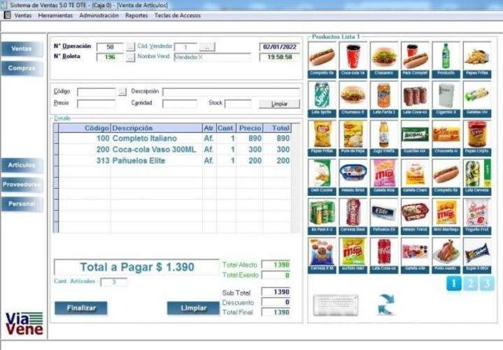 Sistema punto de venta, control de inventario
