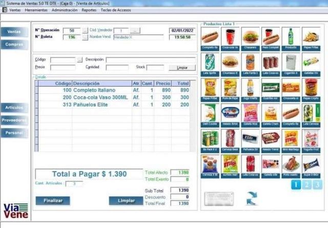 Sistema punto de venta, control de inventario