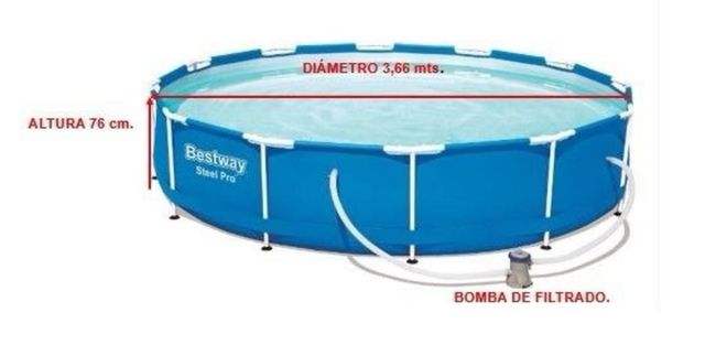 Piscina nueva Redonda Estructural 3.66m x 76cm