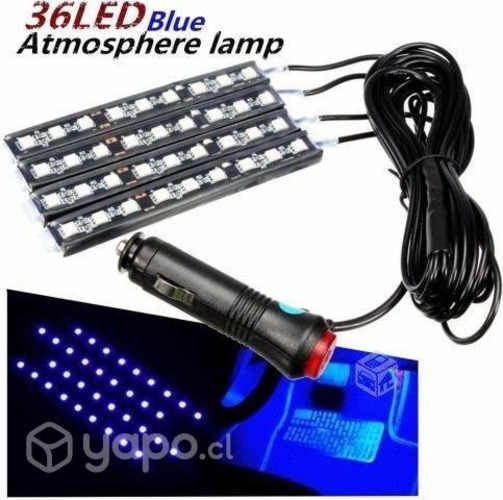 Kit de 4 Tiras Led de interior Azul de Auto 12v