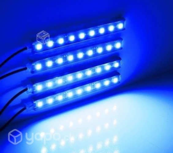 Kit de 4 Tiras Led de interior Azul de Auto 12v