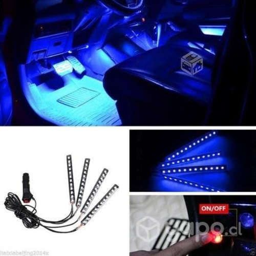 Kit de 4 Tiras Led de interior Azul de Auto 12v