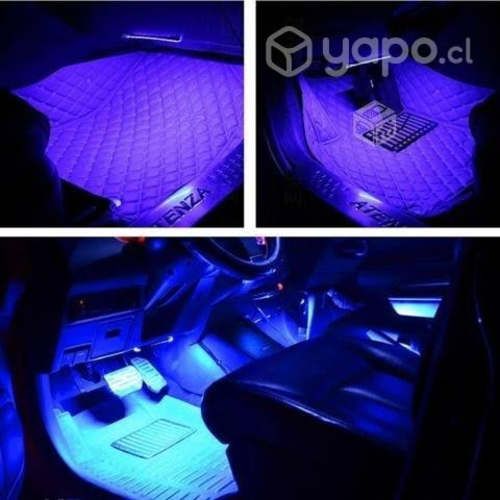 Kit de 4 Tiras Led de interior Azul de Auto 12v