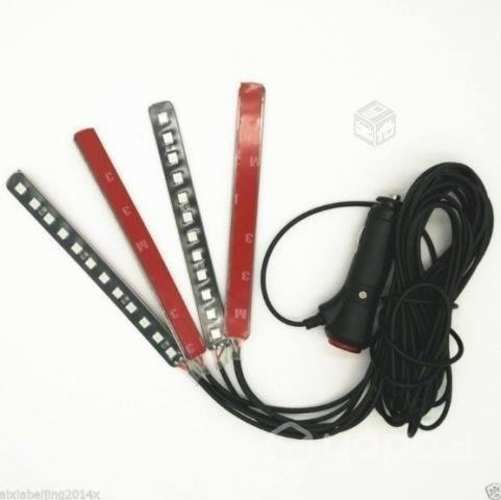 Kit de 4 Tiras Led de interior Azul de Auto 12v