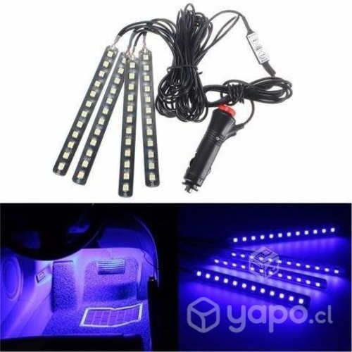 Kit de 4 Tiras Led de interior Azul de Auto 12v