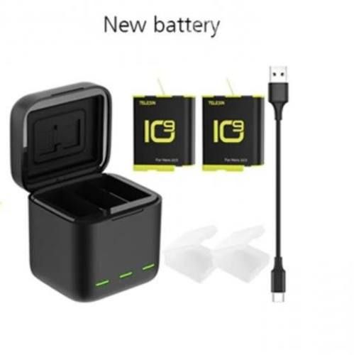Cargador Cerrado triple con dos batería para GoPro