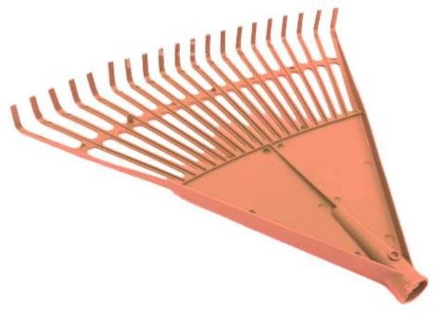 Rastrillo con palo de madera