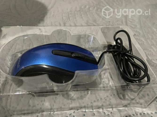 Mouse nuevo color azul con cable