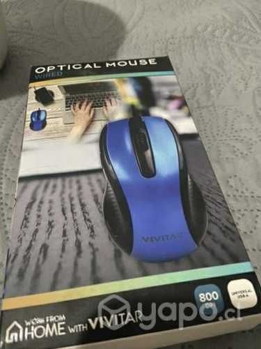 Mouse nuevo color azul con cable