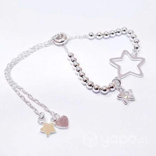 Pulseras ajustable plata italiana 925