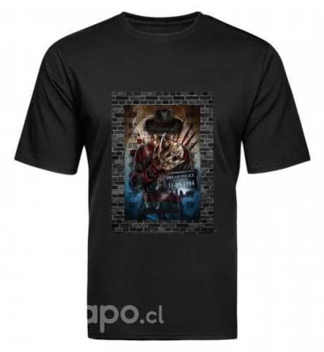 Polera estampada Freddy Krueger diseños unisex
