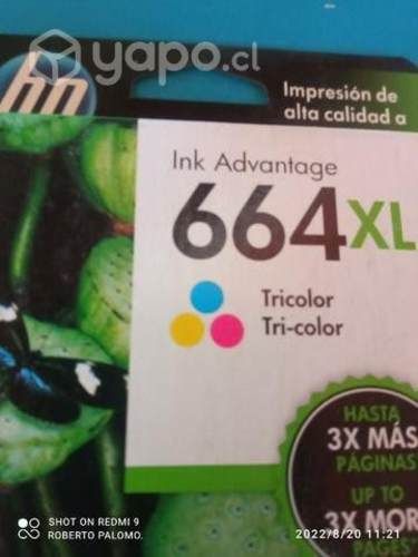 Tinta HP 664xl color original de alta